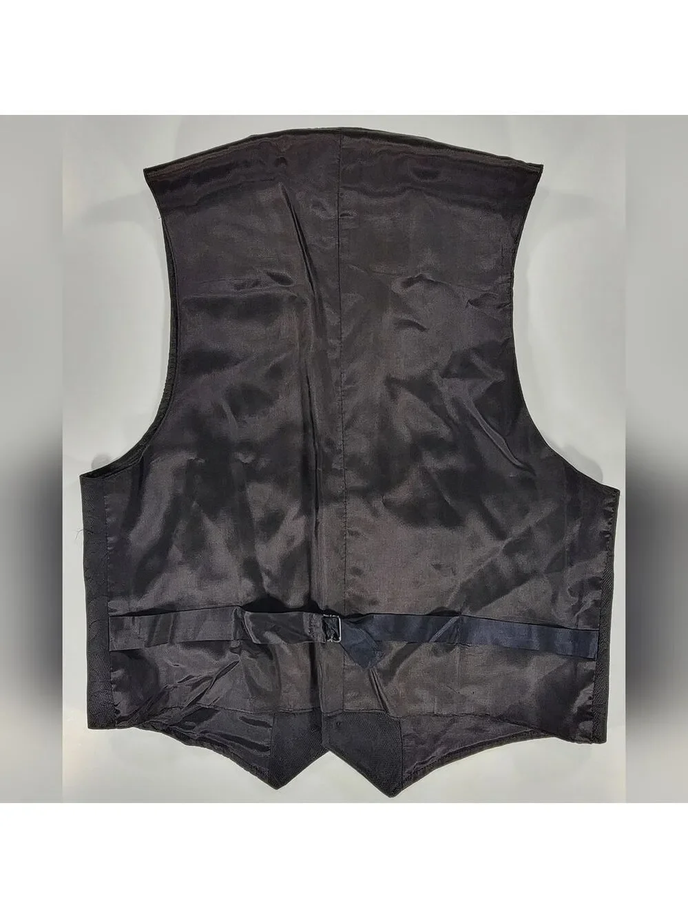 WAH Maker Men's Western Style Vest Medium Velvet Lapels Button Damask Adjustable